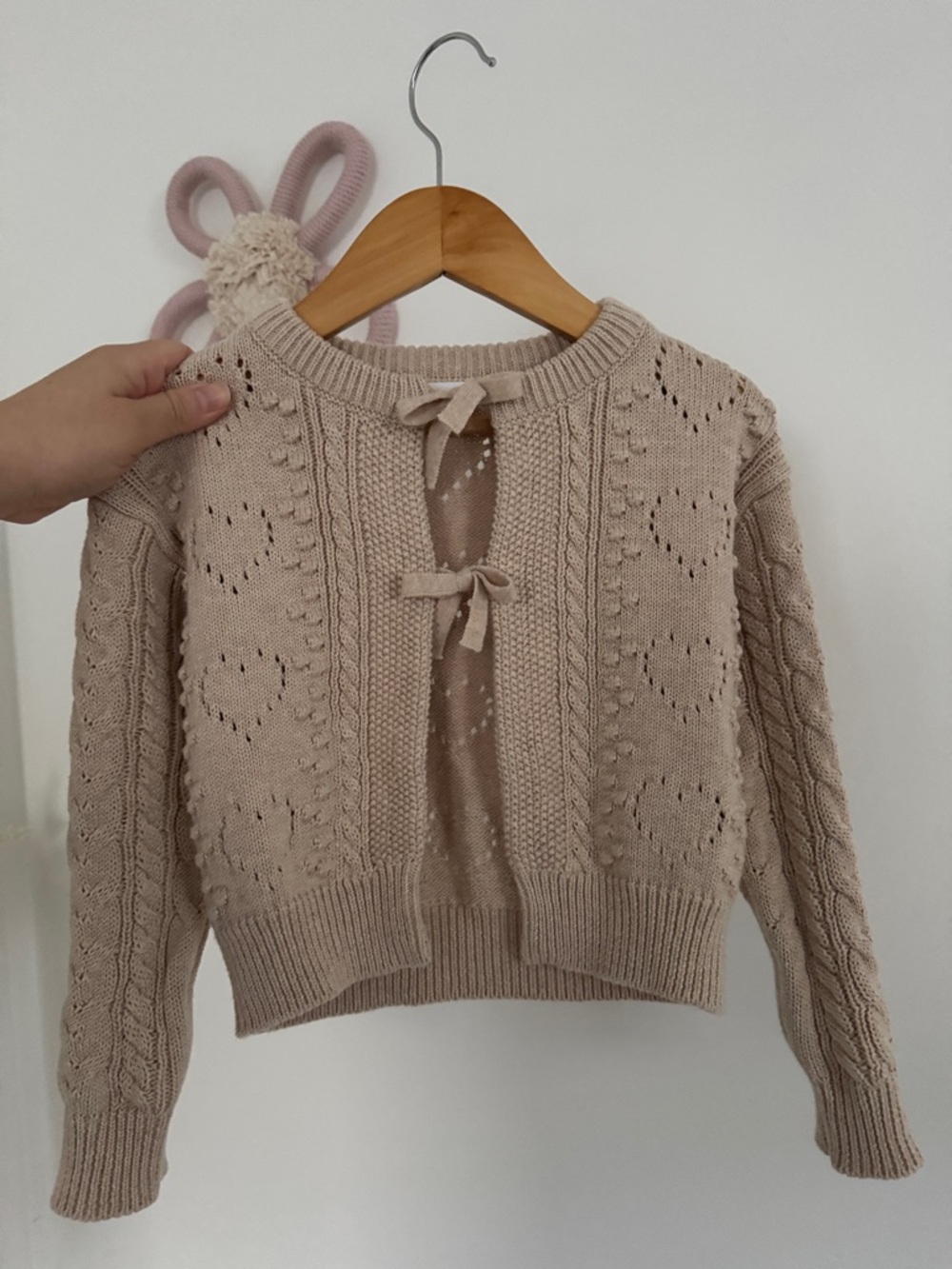 Jamie Kay Heart & Bow Cream Cardigan